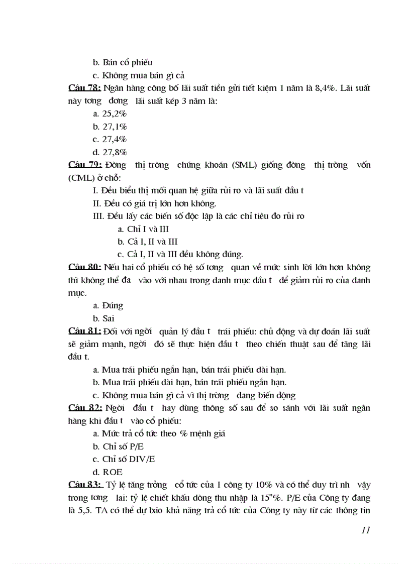 image for page 200 câu hỏi trắc nghiệm phân tích và đầu tư chứng khoán