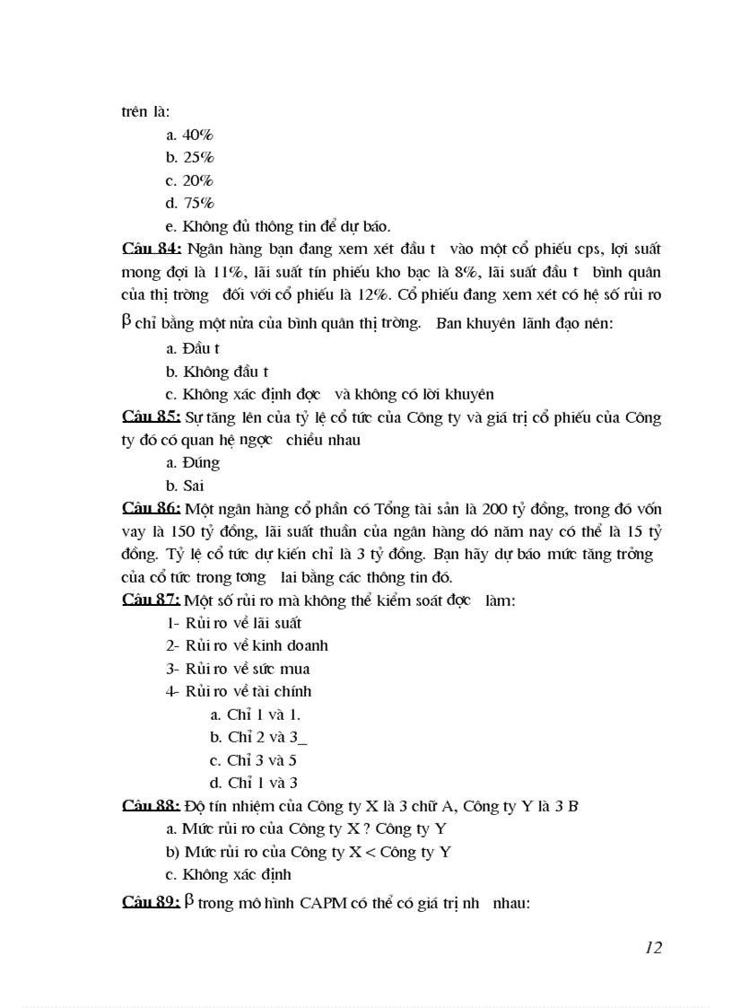 image for page 200 câu hỏi trắc nghiệm phân tích và đầu tư chứng khoán