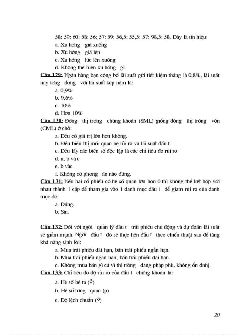 image for page 200 câu hỏi trắc nghiệm phân tích và đầu tư chứng khoán