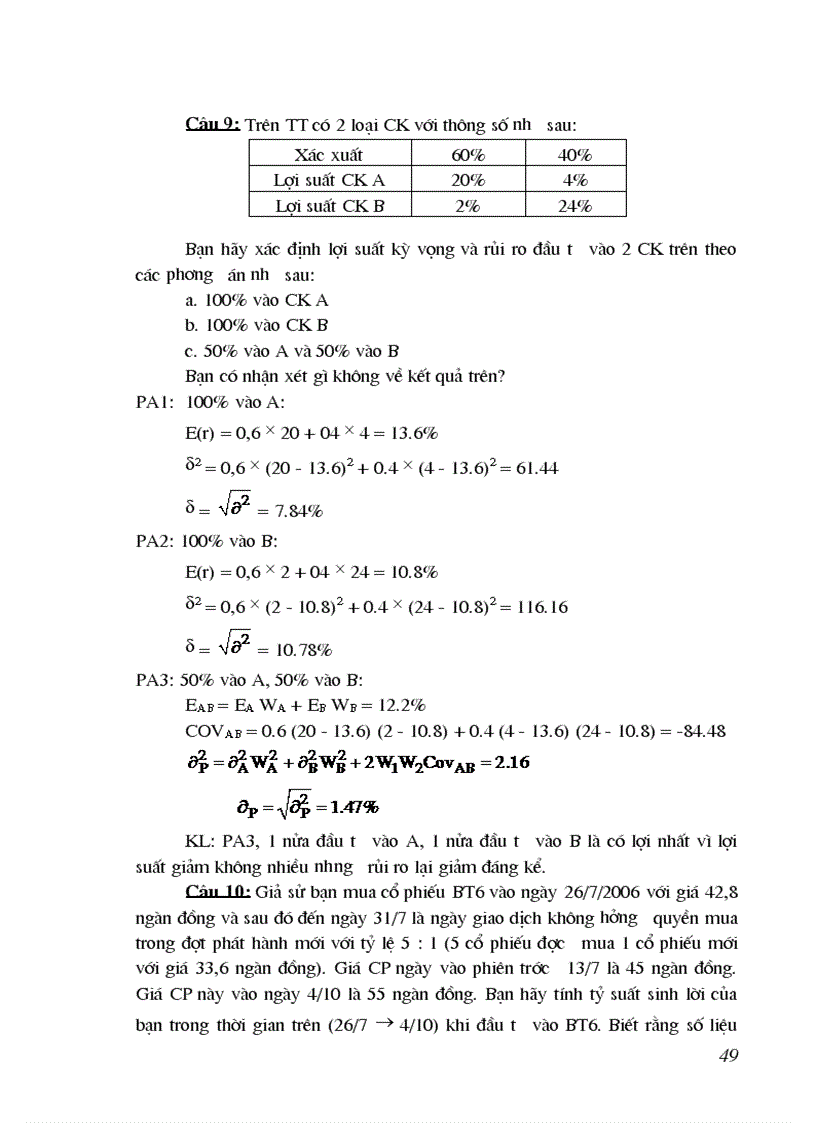 image for page 200 câu hỏi trắc nghiệm phân tích và đầu tư chứng khoán