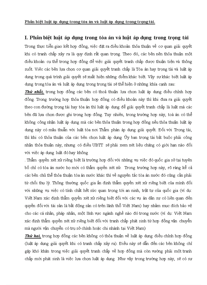 image for page Luật áp dụng đối với thoả thuận trọng tài