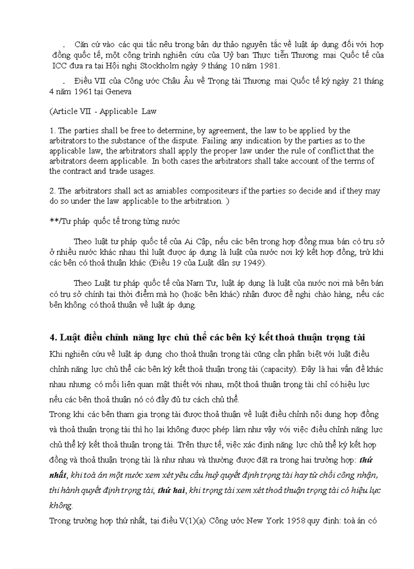 image for page Luật áp dụng đối với thoả thuận trọng tài