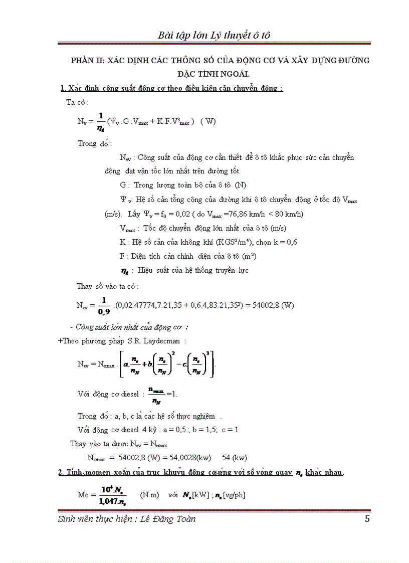 image for page Bài tập lớn môn Lí thuyết Ô tô