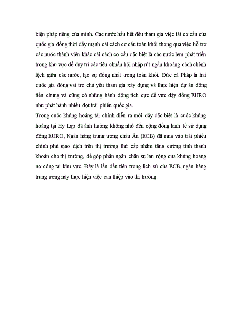 image for page Chính sách của liên minh tiền tệ Châu Âu