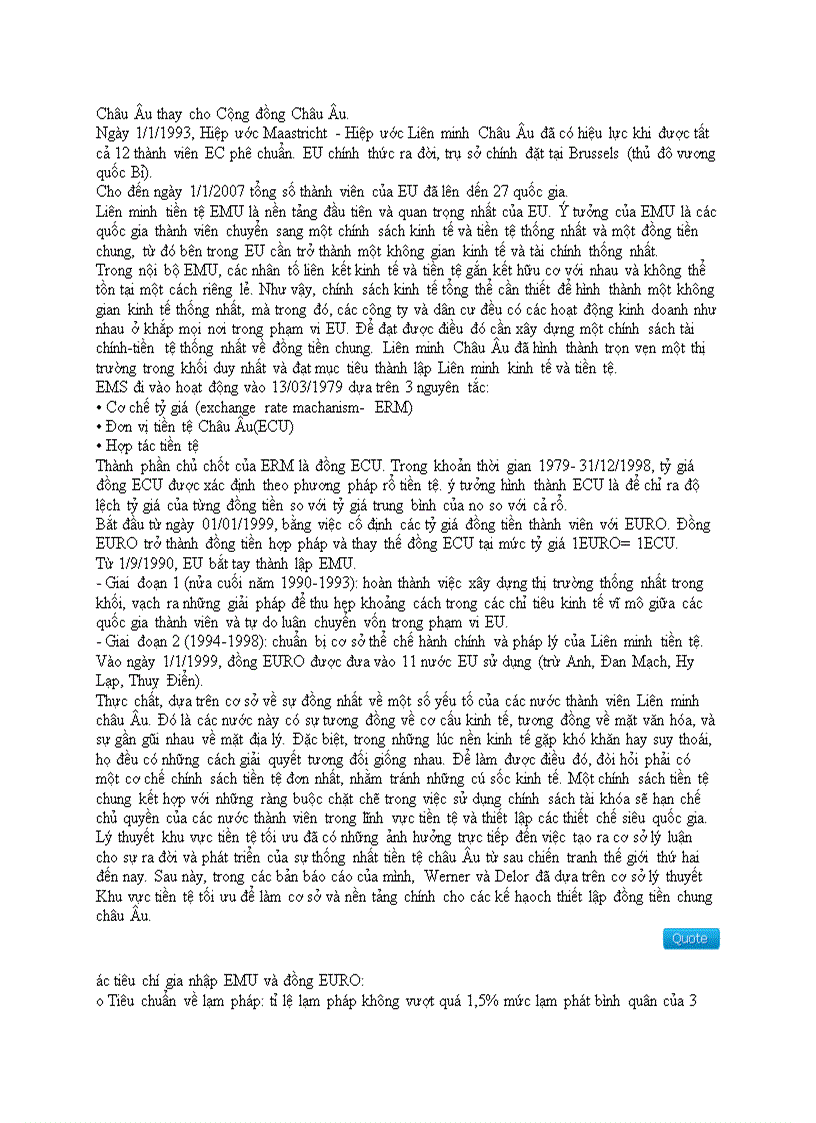 image for page Chính sách của liên minh tiền tệ Châu Âu 1