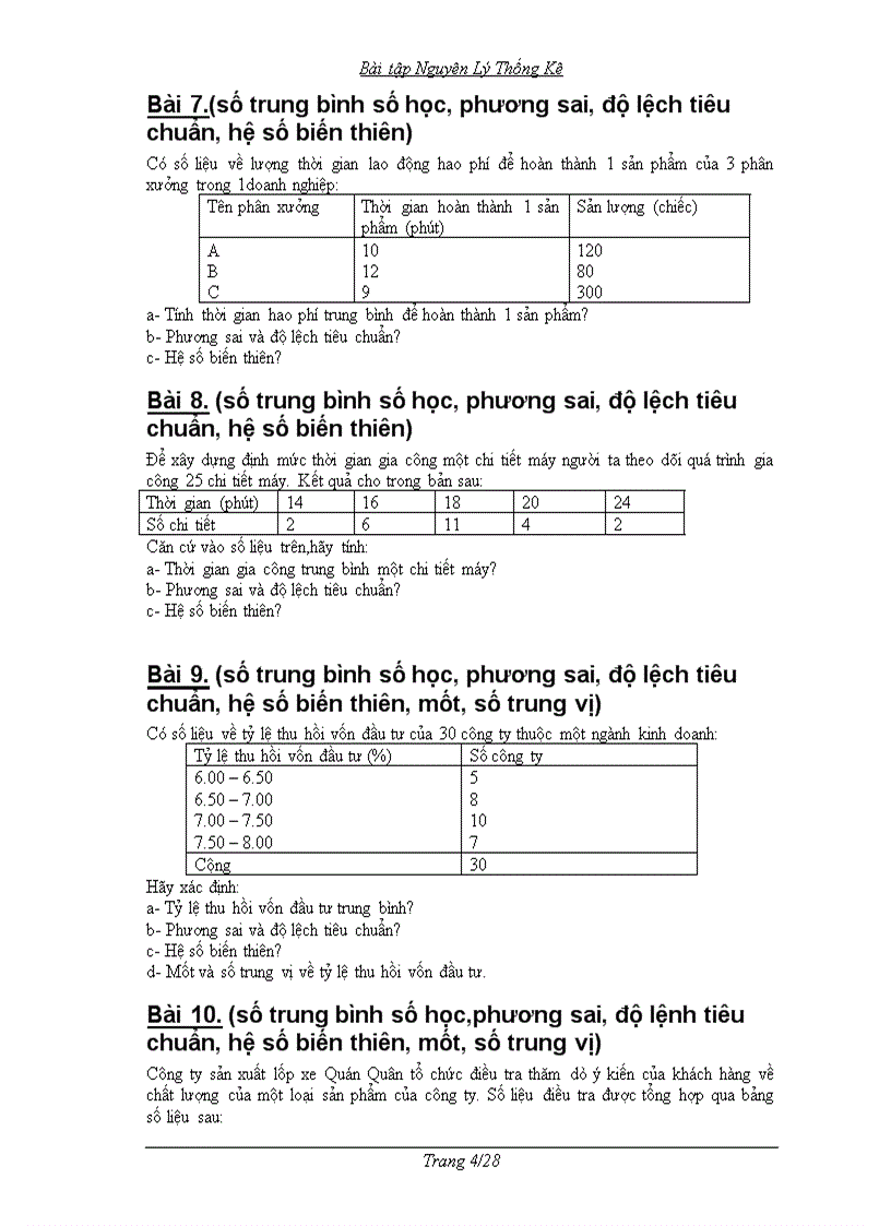 image for page Bài tập nguyên lý thống kê