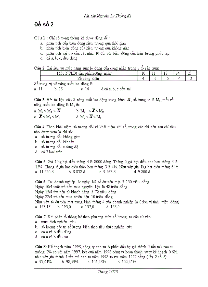 image for page Bài tập nguyên lý thống kê