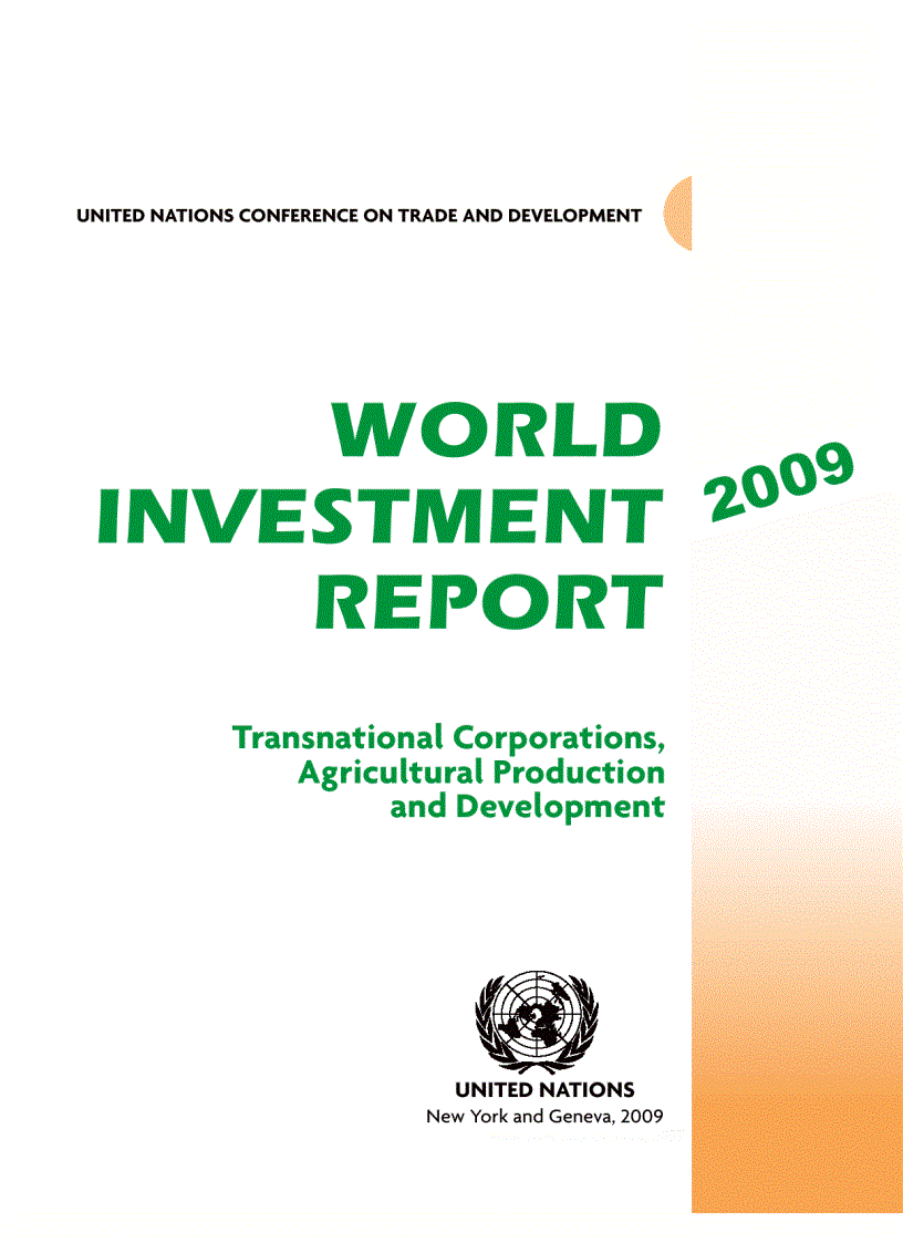 Báo cáo đầu tư quốc tế năm 2009 World Invesment Report 2009