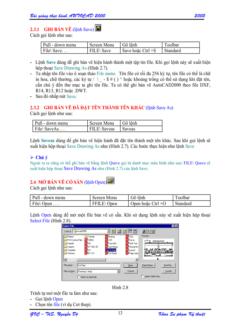 image for page Giáo trình bài giảng Autocad 2000 Đại Học Bách khoa