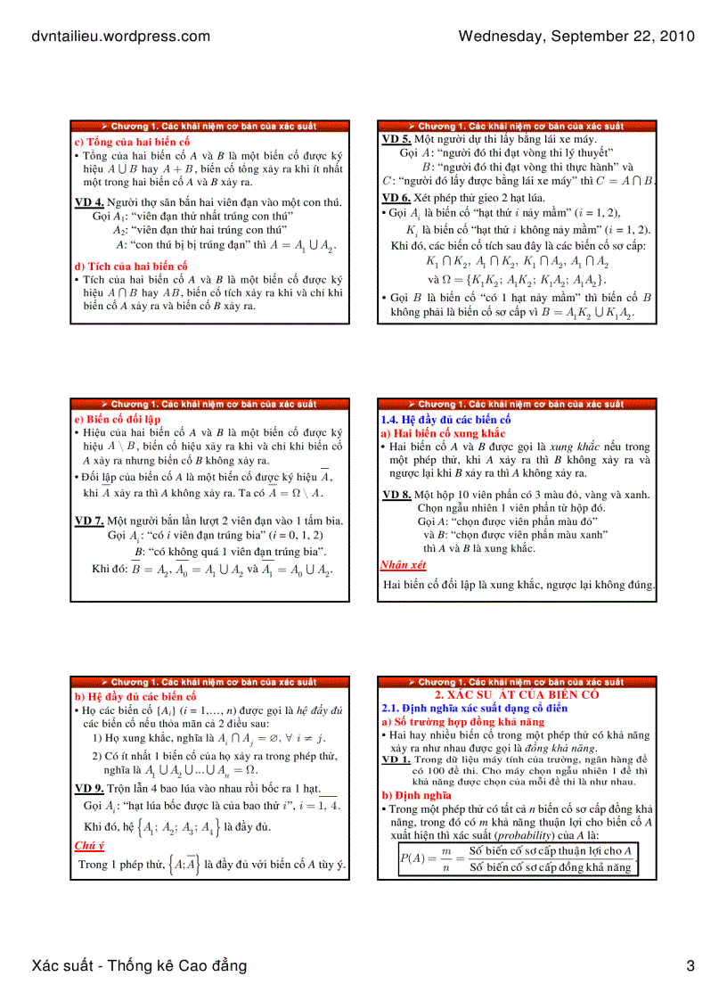 image for page Slides Xác Suất Thống Kê Cao đẳng Đh CN Tp HCM
