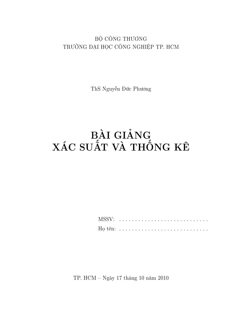 image for page Giáo trình Xác Suất Thống kê ĐH Công Nghiệp
