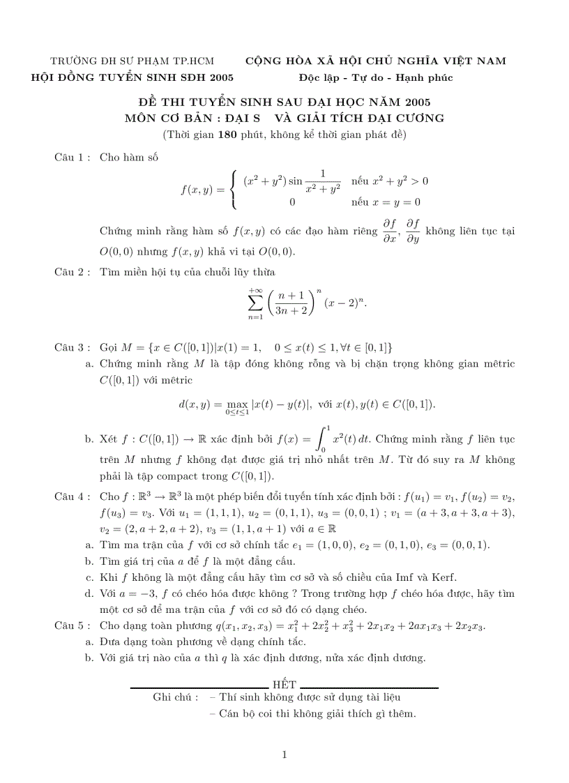 image for page Đề thi cao học toán từ 1998 đến 2008