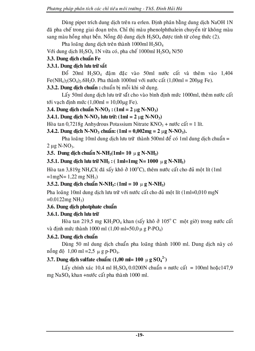 image for page Phương pháp phân tích các chỉ tiêu môi trường Đinh Hải Hà