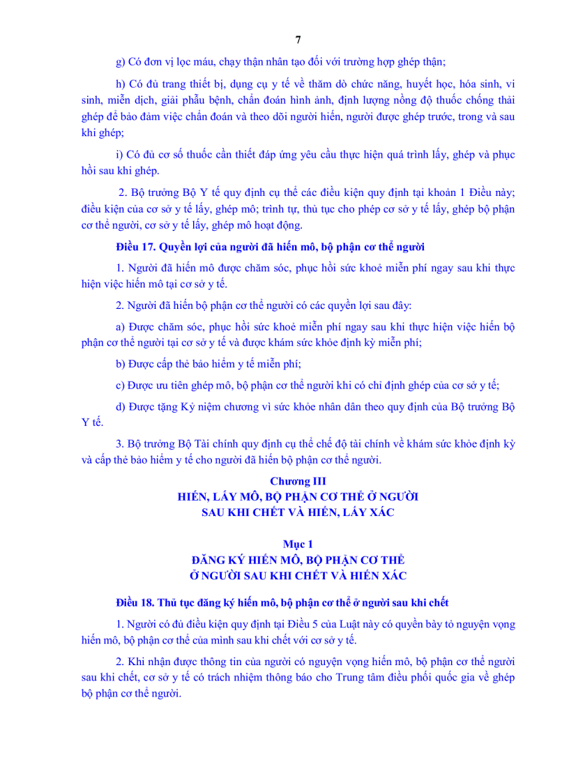 image for page Luật hiến lấy ghép mô bộ phận cơ thể người và hiến lấy xác 2006