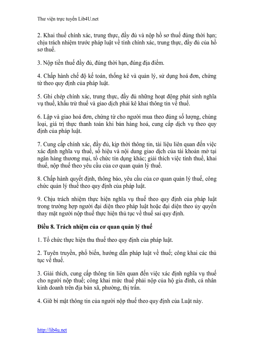 image for page Luật quản lý thuế 2006