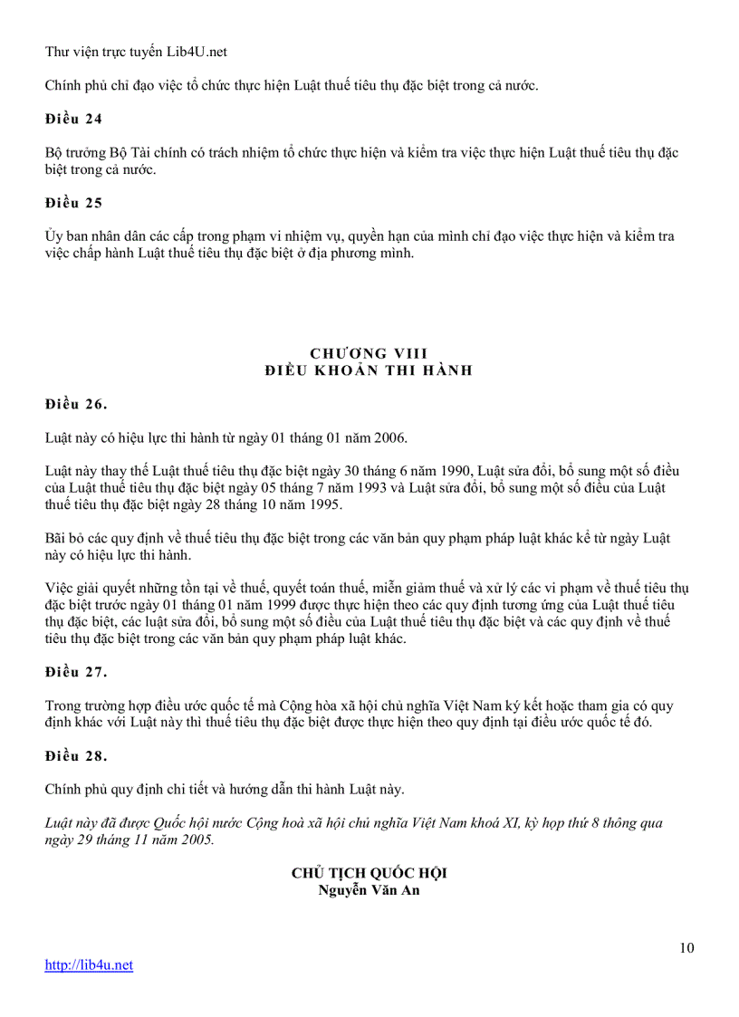image for page Luật thuế tiêu thụ đặc biệt 2005