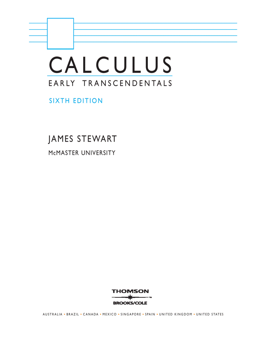Calculus Early Transcendentals 6th edition by James Steward