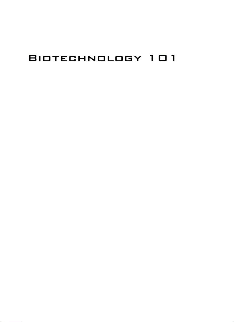 Biotechnology 101