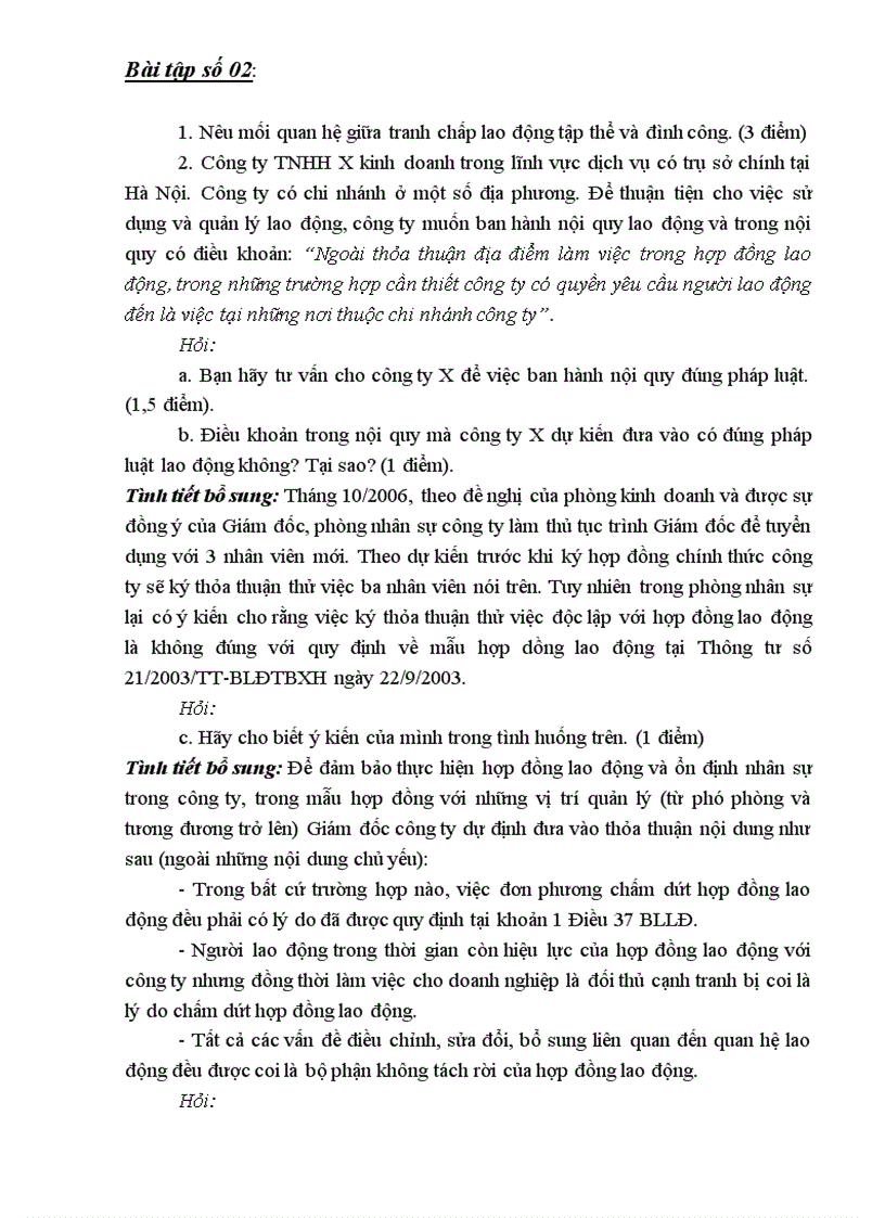 image for page Bài tập số 02 Luật lao động