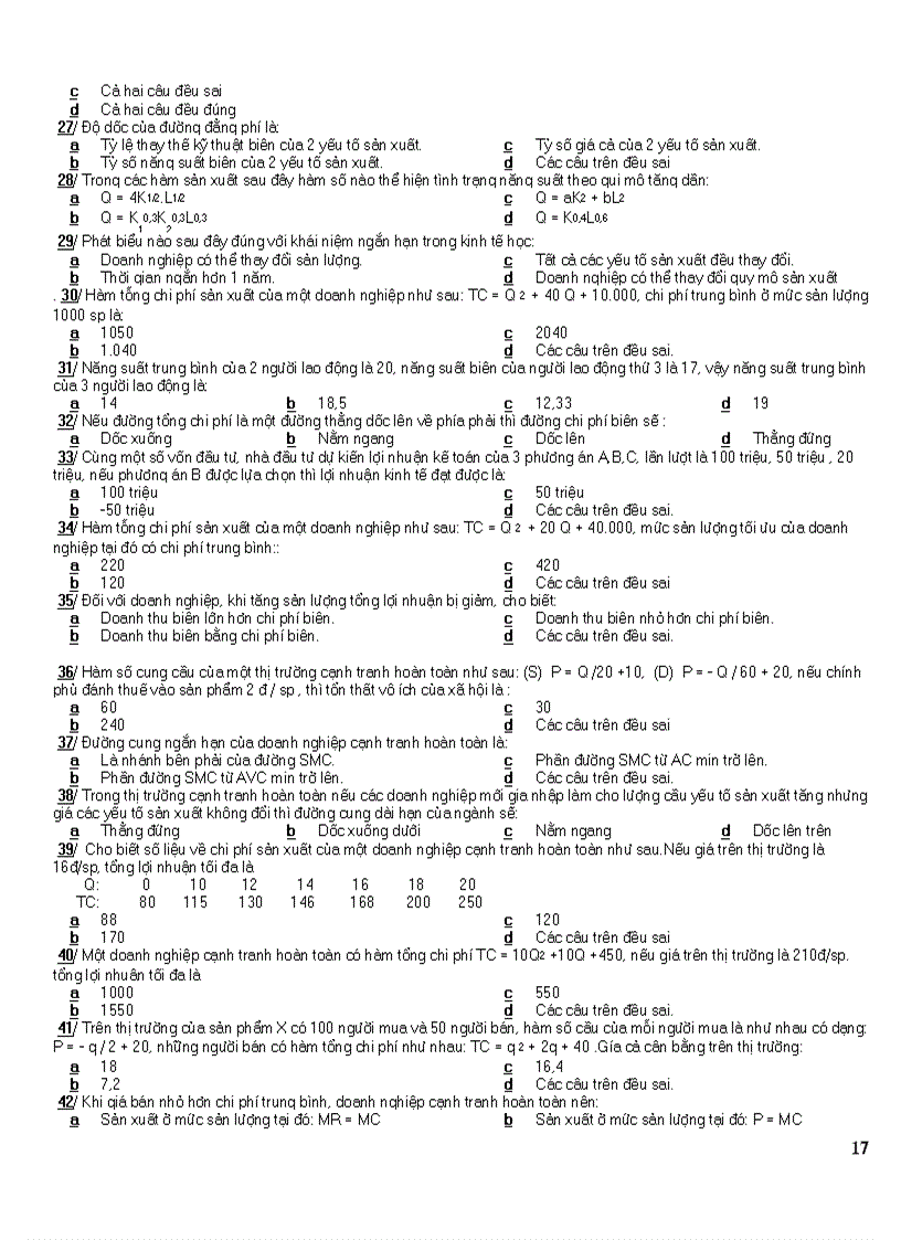 image for page 16 đề thi kinh tế vi mô Trắc nghiêm