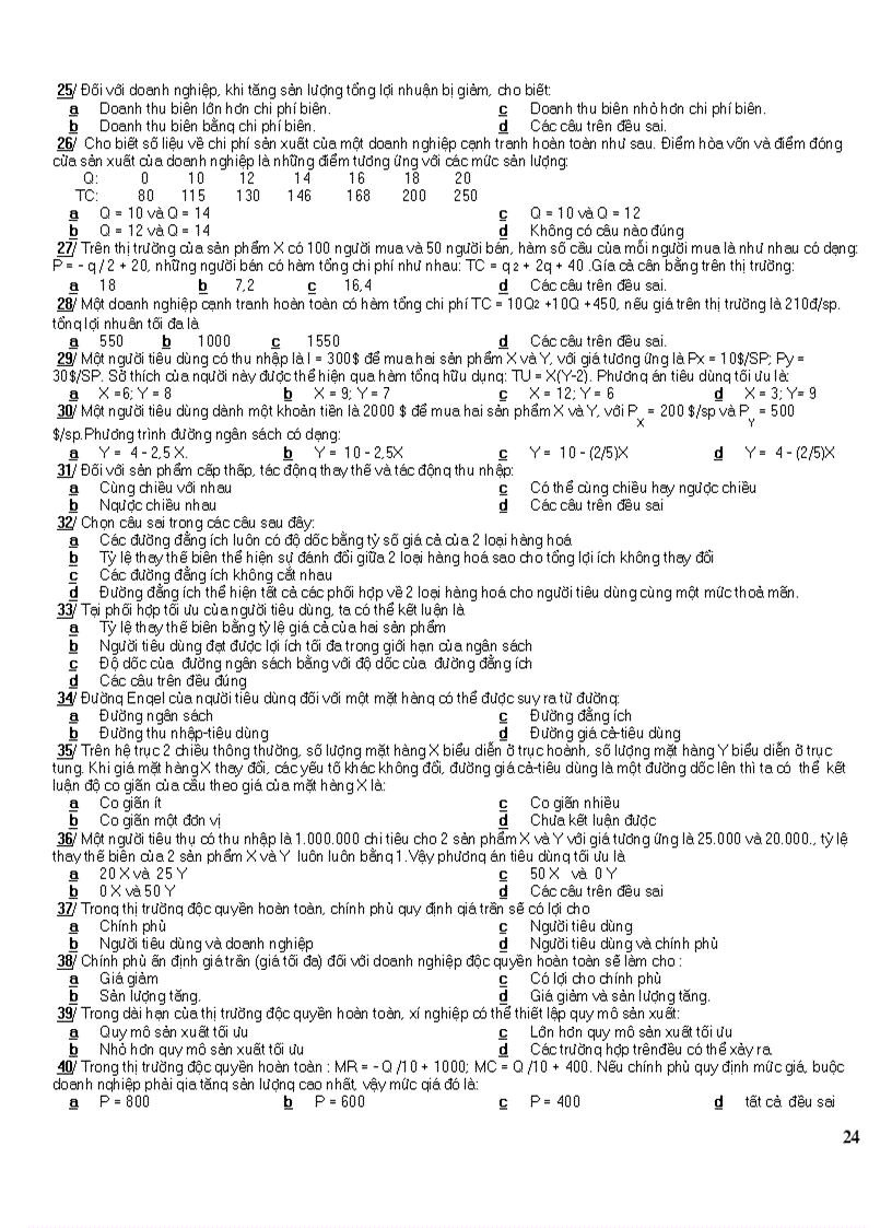 image for page 16 đề thi kinh tế vi mô Trắc nghiêm