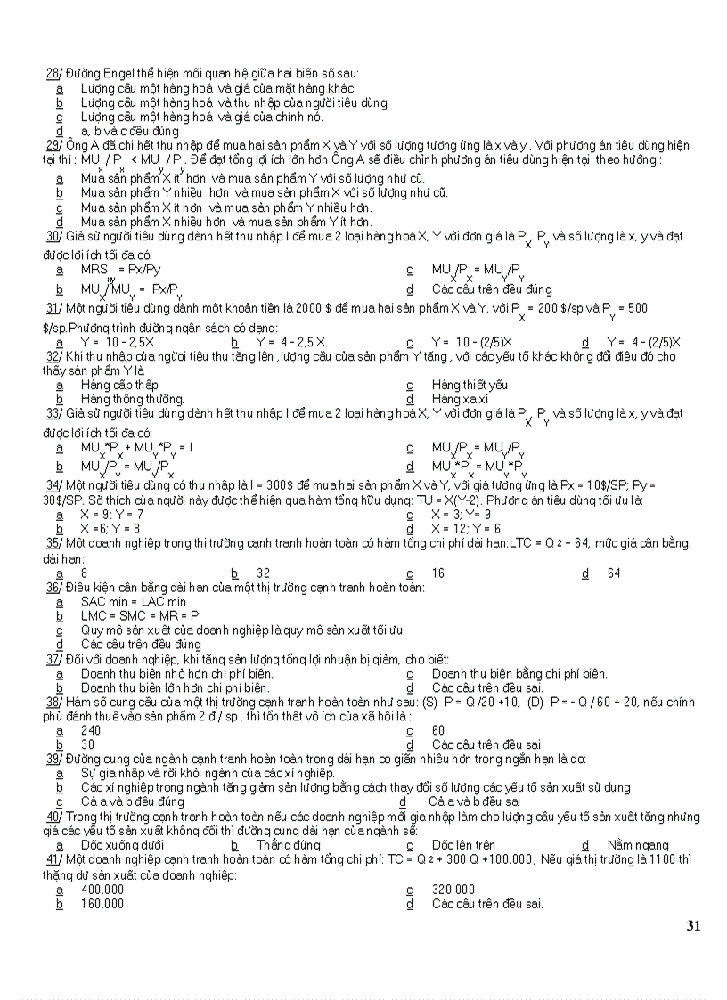 image for page 16 đề thi kinh tế vi mô Trắc nghiêm