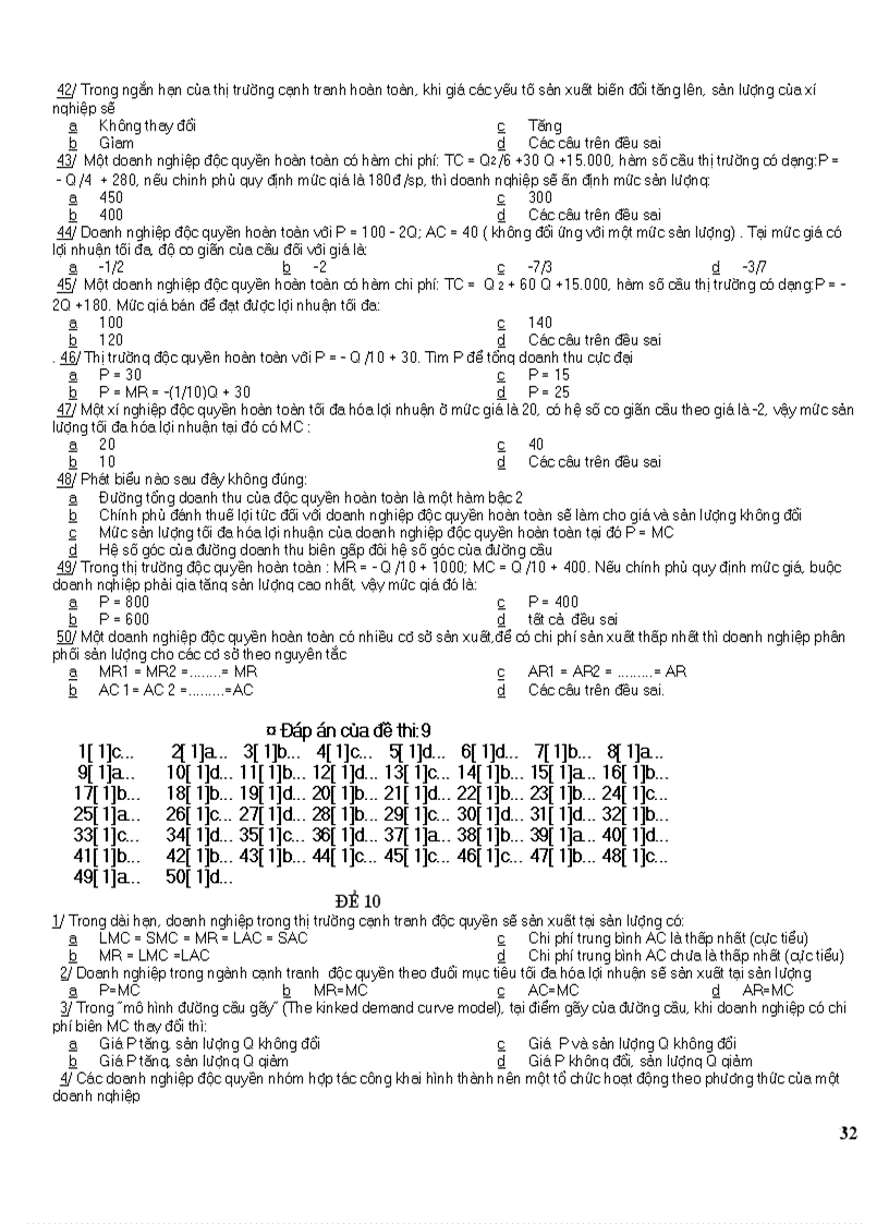 image for page 16 đề thi kinh tế vi mô Trắc nghiêm