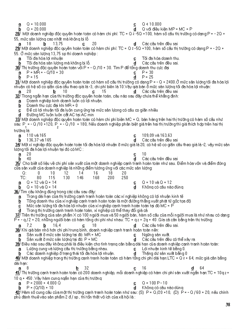 image for page 16 đề thi kinh tế vi mô Trắc nghiêm