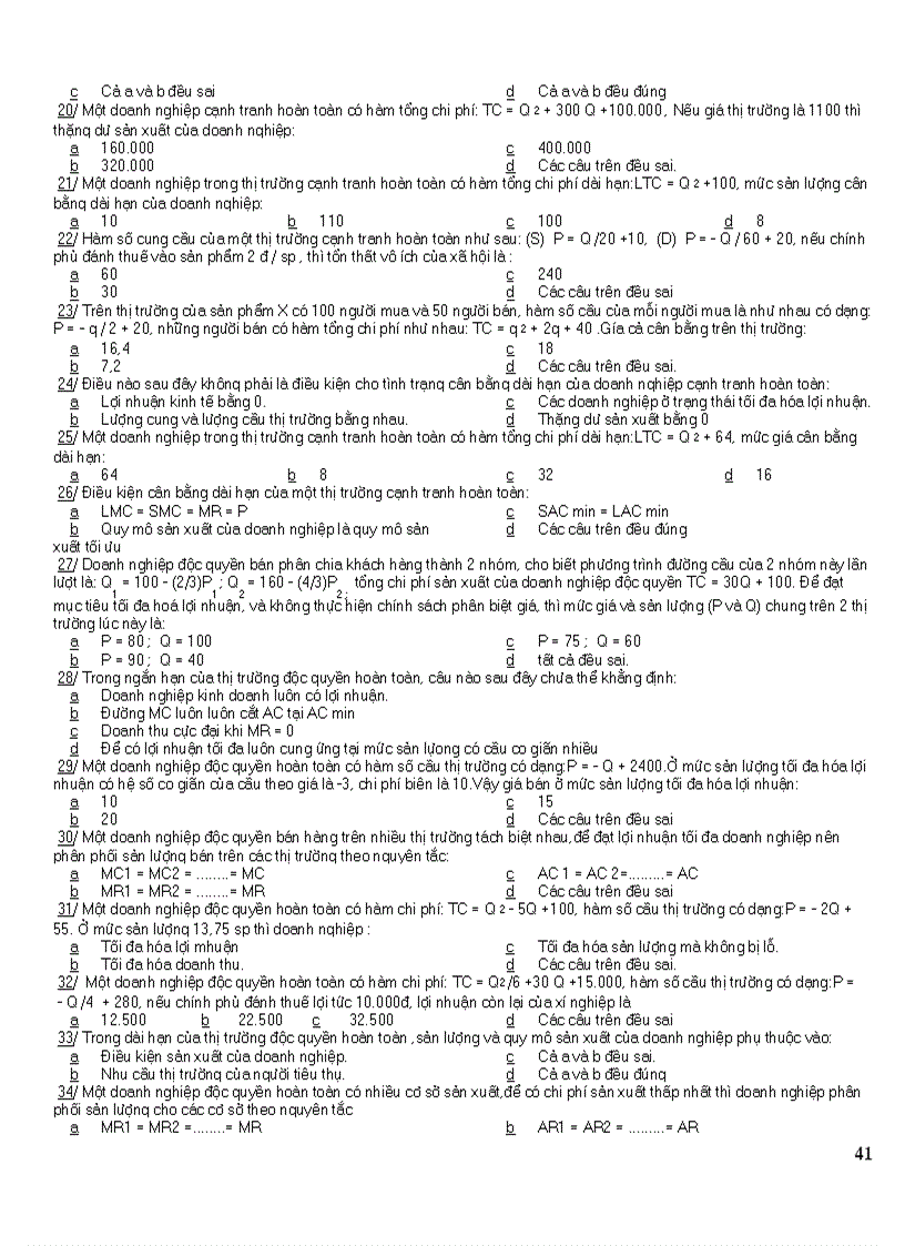 image for page 16 đề thi kinh tế vi mô Trắc nghiêm