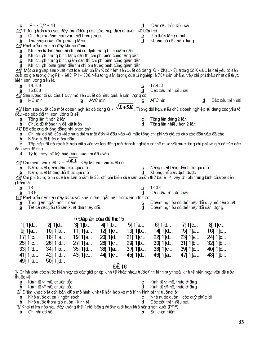 image for page 16 đề thi kinh tế vi mô Trắc nghiêm