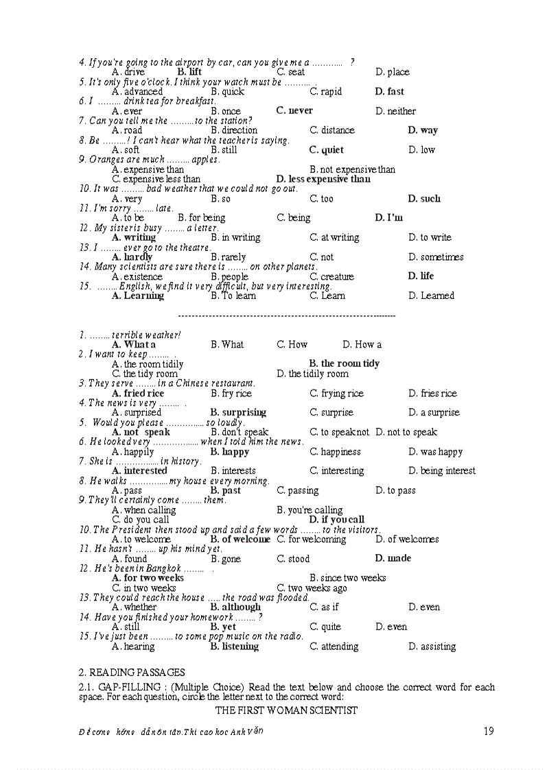 image for page Hướng dẫn ôn thi cao học môn Tiếng Anh BGD