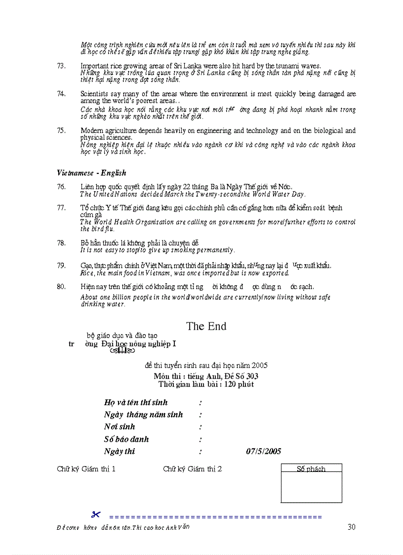 image for page Hướng dẫn ôn thi cao học môn Tiếng Anh BGD