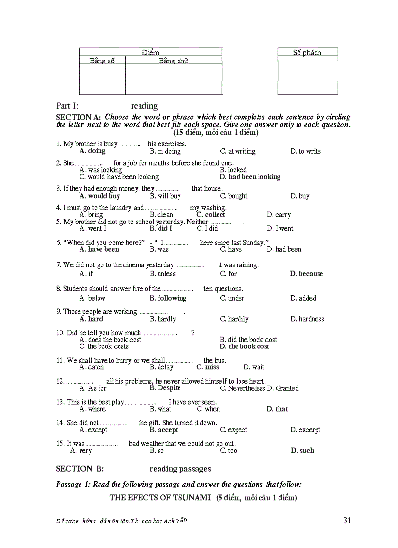 image for page Hướng dẫn ôn thi cao học môn Tiếng Anh BGD