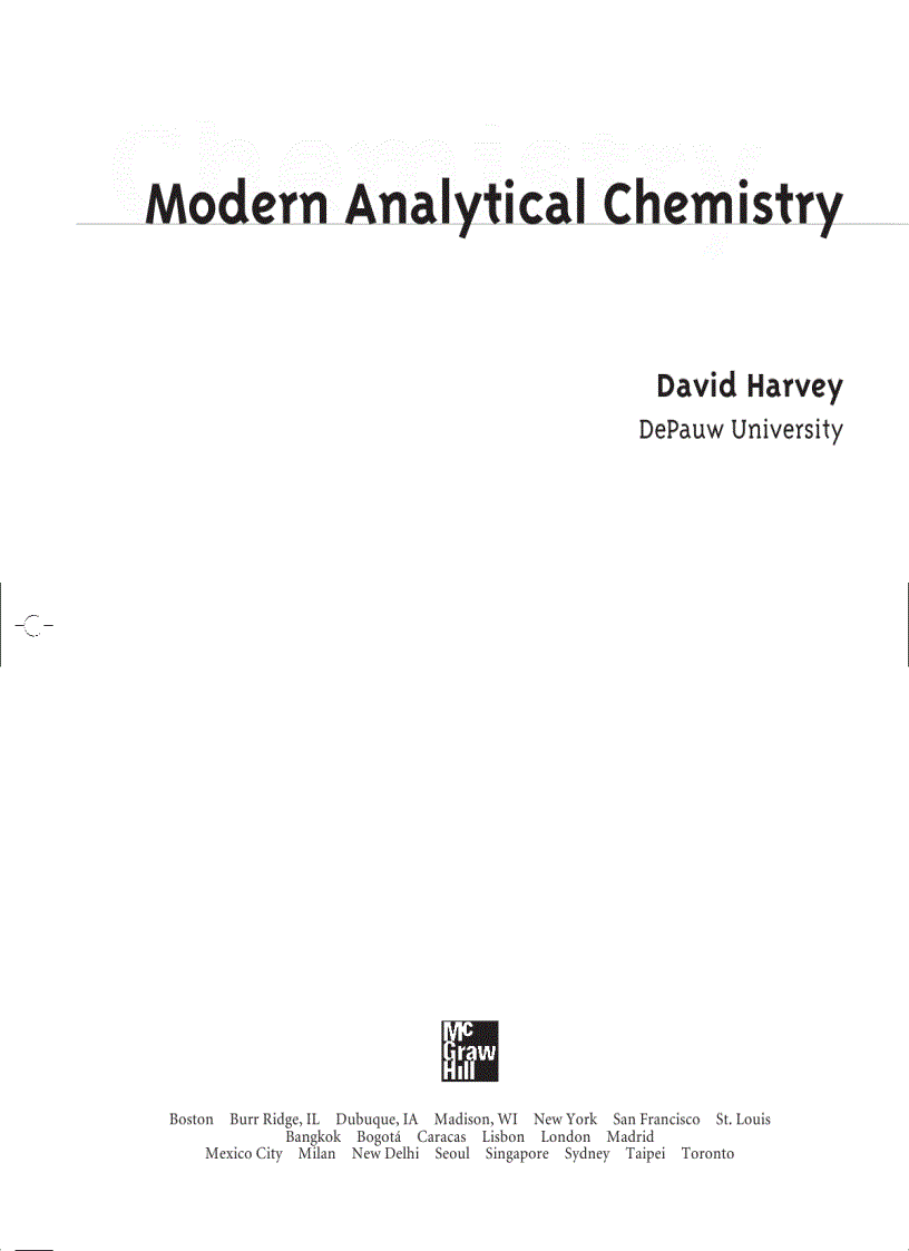 Modern Analytic Chemistry