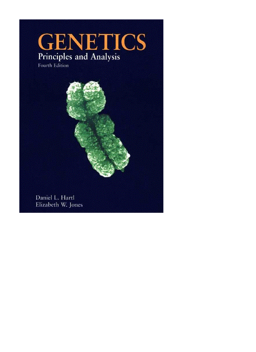 Genetics Principles And Analysis Daniel L Hartl 1999