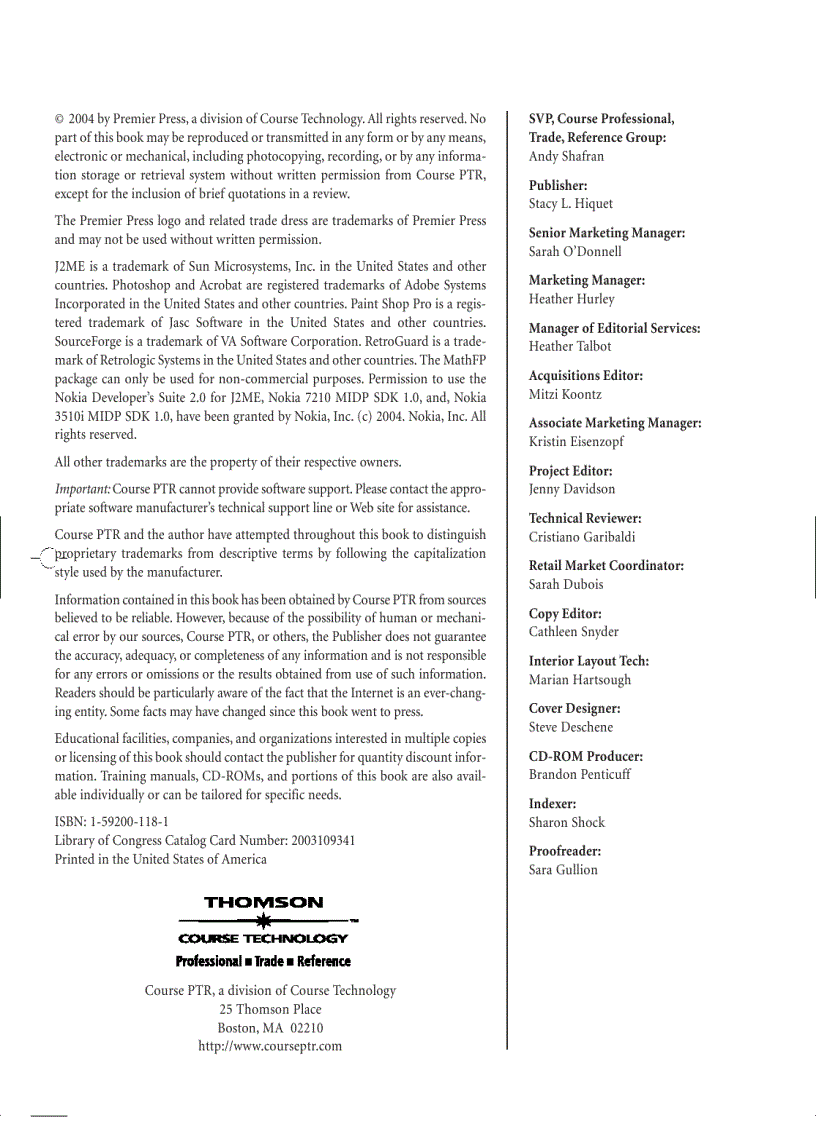 image for page J2ME Game ProGramming