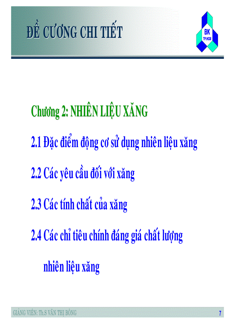 image for page Tập slide bài giảng Nhiên liệu dầu mỡ và chất lỏng chuyên dùng