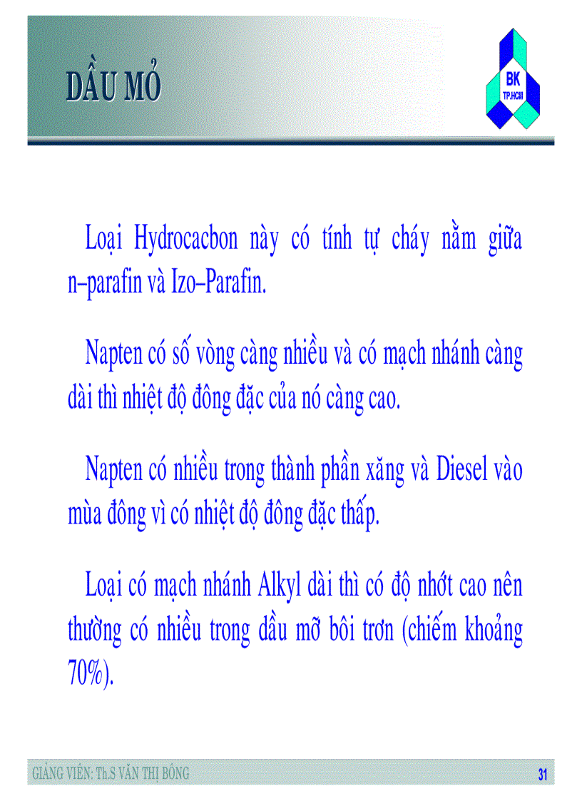 image for page Tập slide bài giảng Nhiên liệu dầu mỡ và chất lỏng chuyên dùng