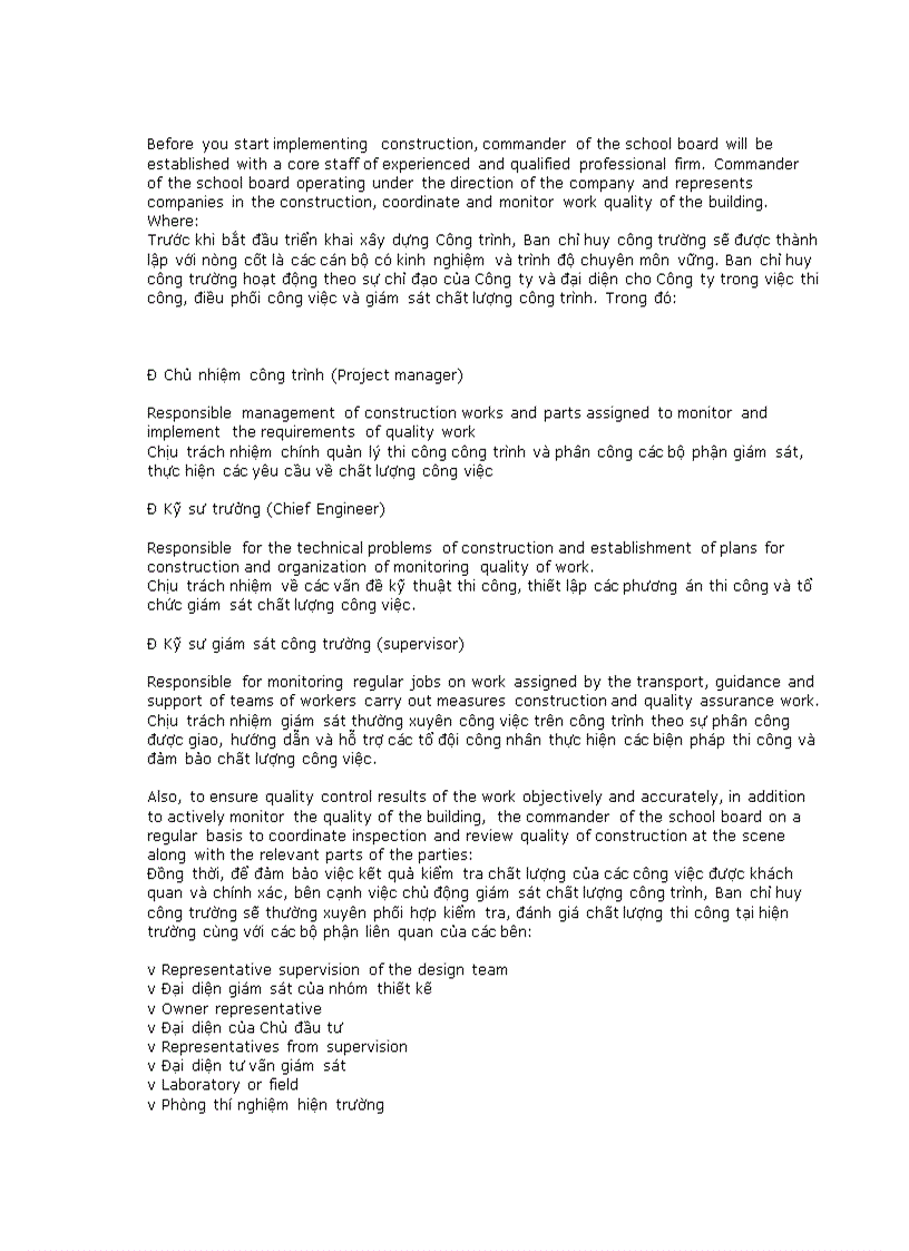 image for page Một số câu từ chuyên ngành trong lĩnh vực thi công xây lắp