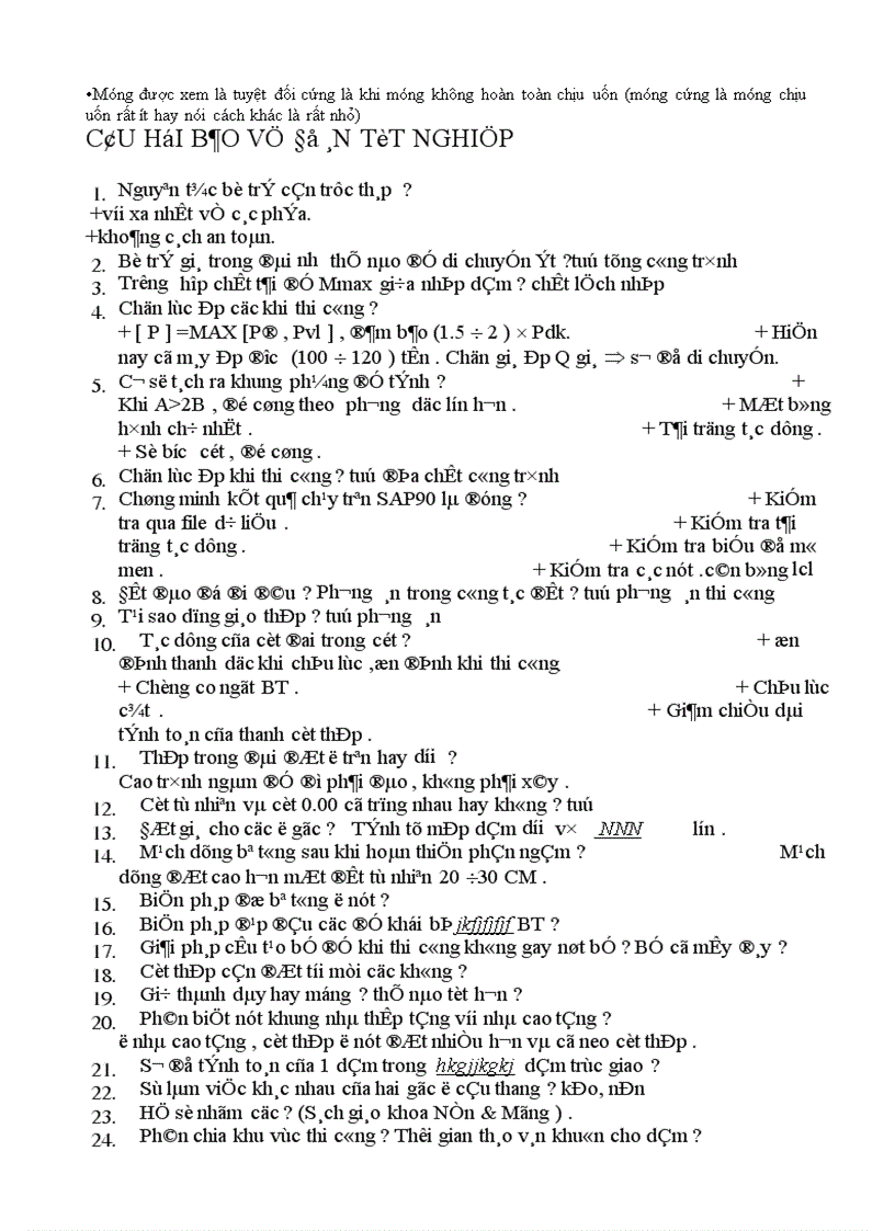 image for page Tài liệu câu hỏi đồ án tốt nghiệp khảo sát xây dựng kèm trả lời