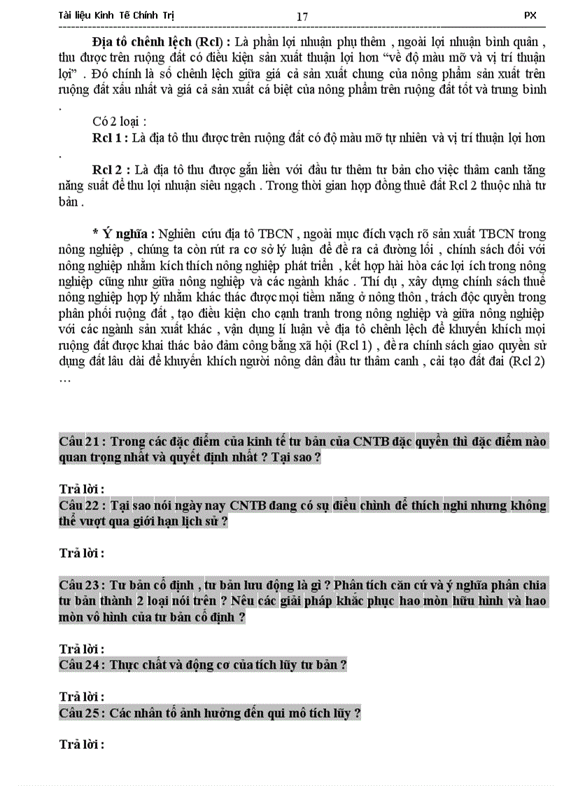 image for page Tổng hợp câu hỏi và đáp án ôn thi kinh tế chính trị