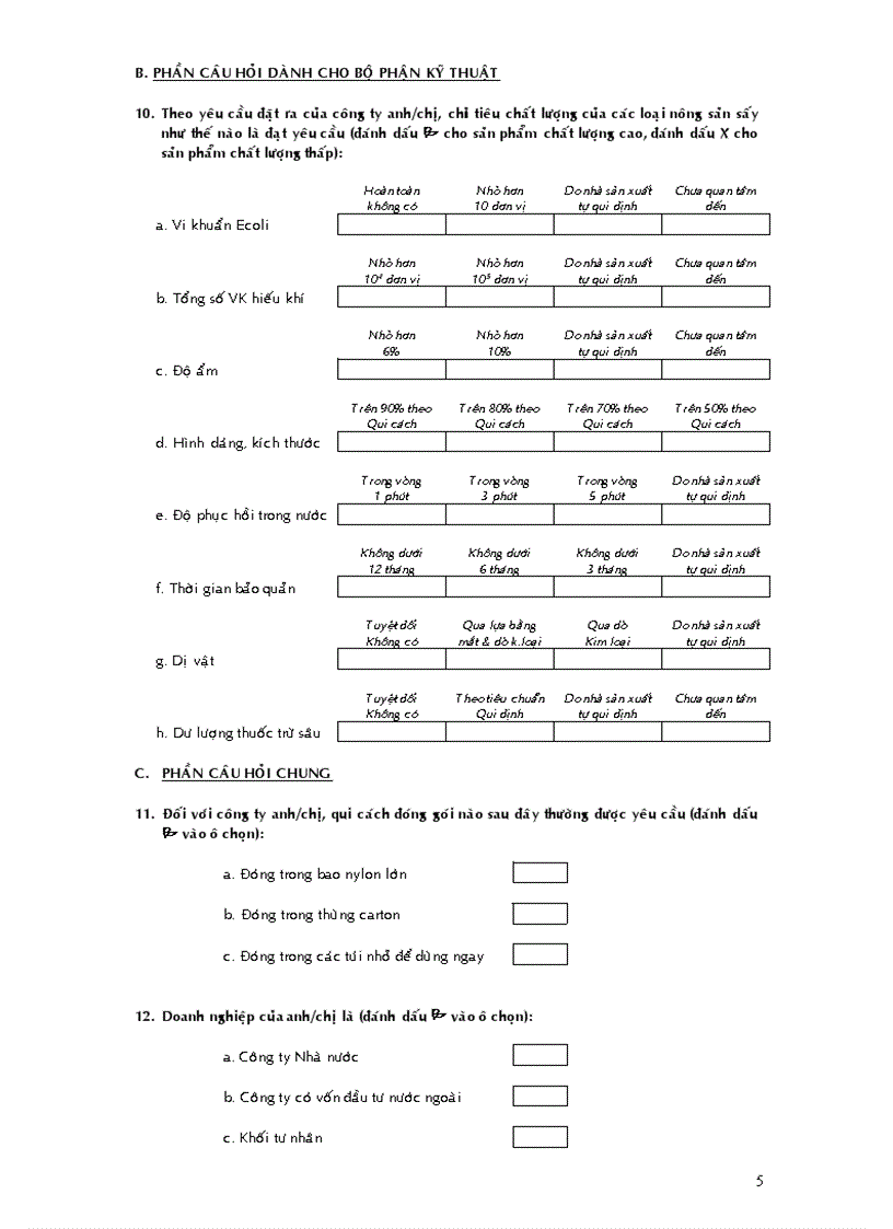 image for page Các dạng bảng câu hỏi nghiên cứu thị trường 1 2