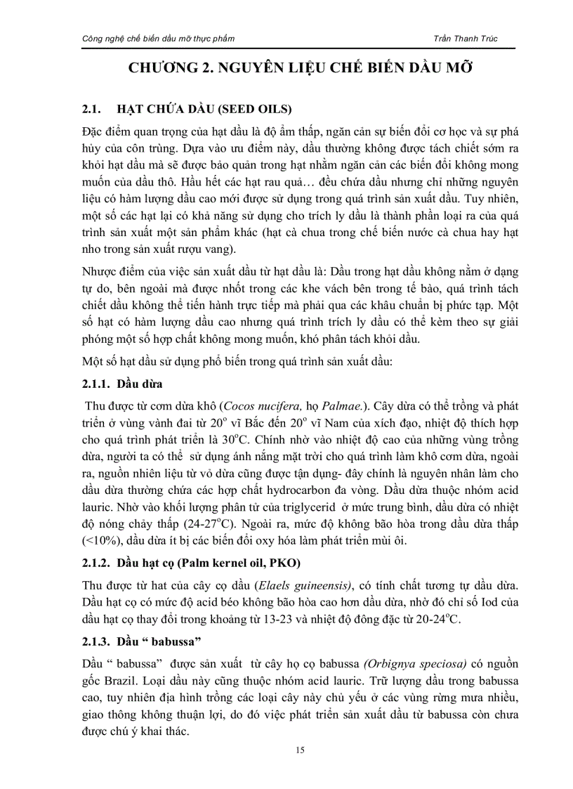 image for page Giáo trình công nghệ chế biến dầu mỡ thực phẩm 1