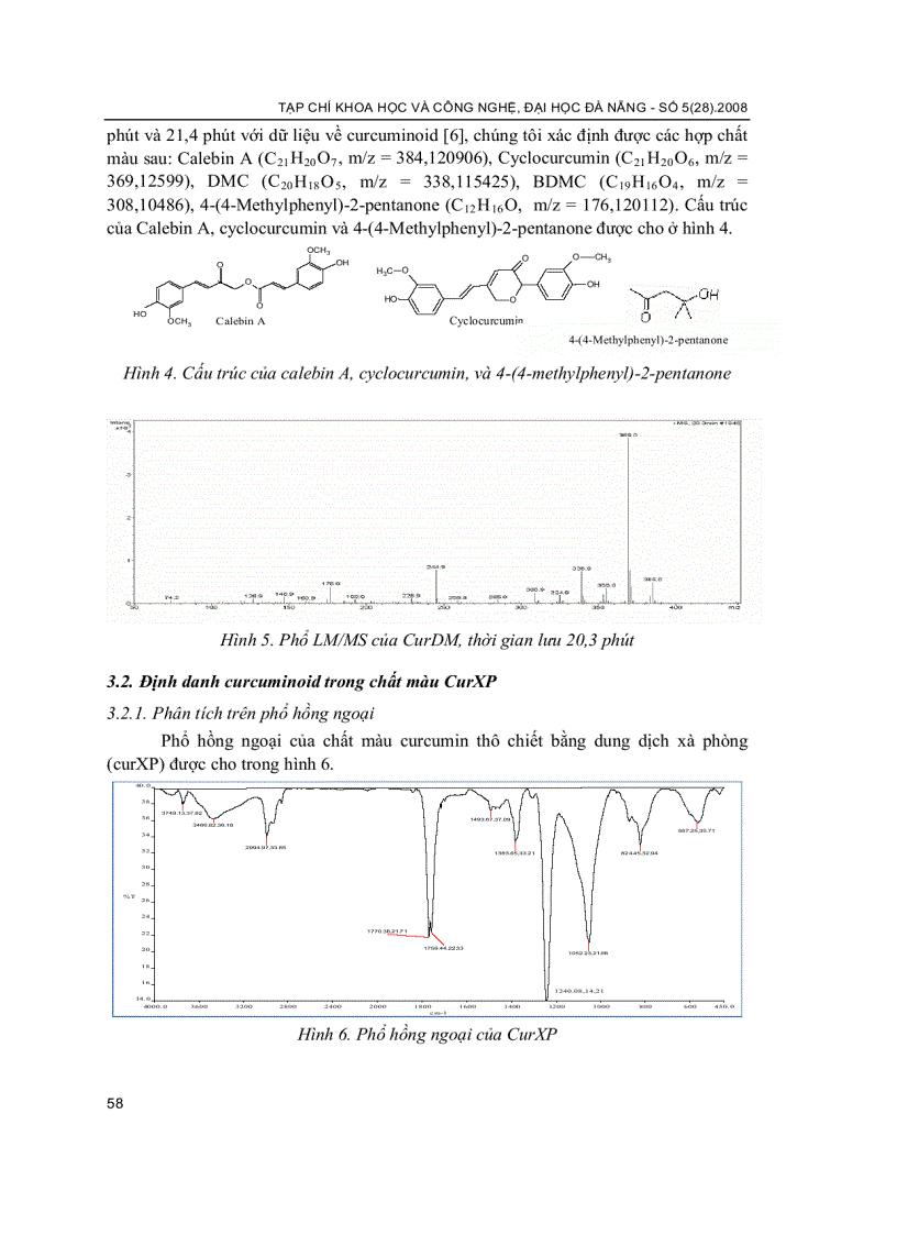 Xác định các chất màu có trong Curcumin thô chiết từ củ nghệ vàng ở miền Trung Việt Nam