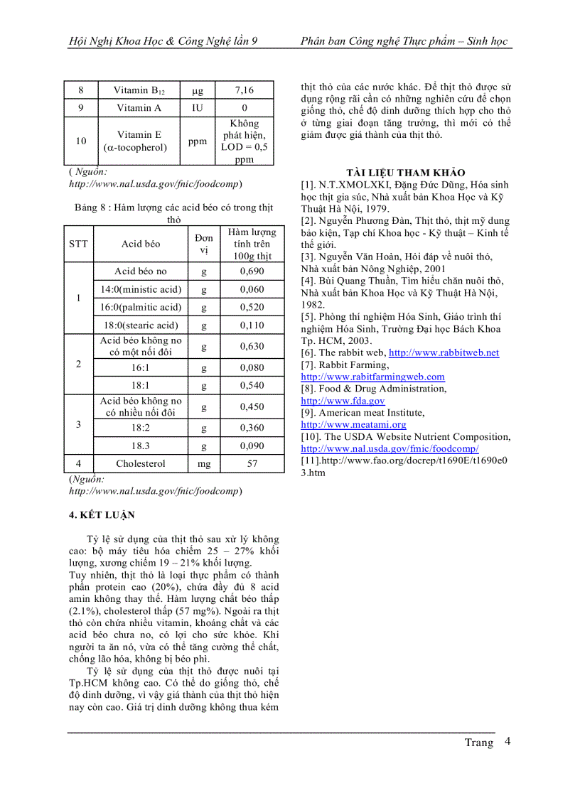 image for page Thành phần dinh dưỡng của thịt thỏ