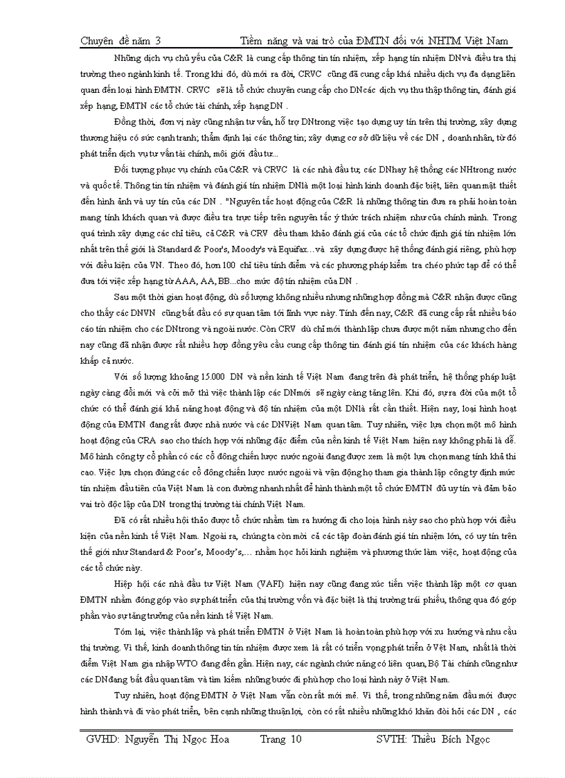 image for page Chuyên đề tiềm năng và vai trò của định mức tín nhiệm