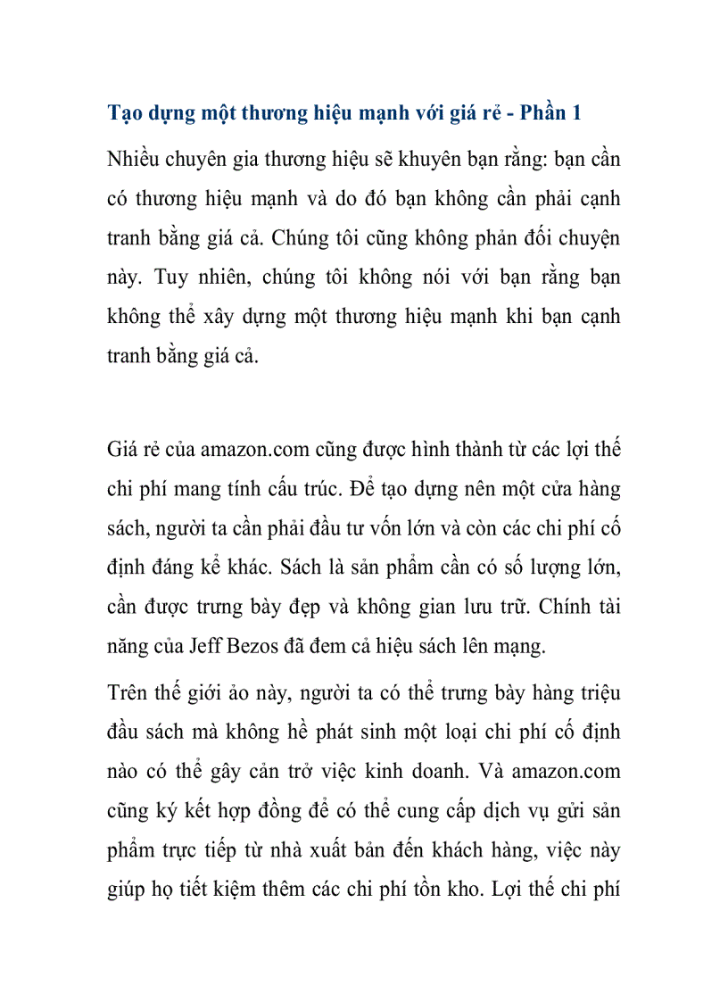 image for page Tạo dựng một thương hiệu mạnh với giá rẻ Phần 1