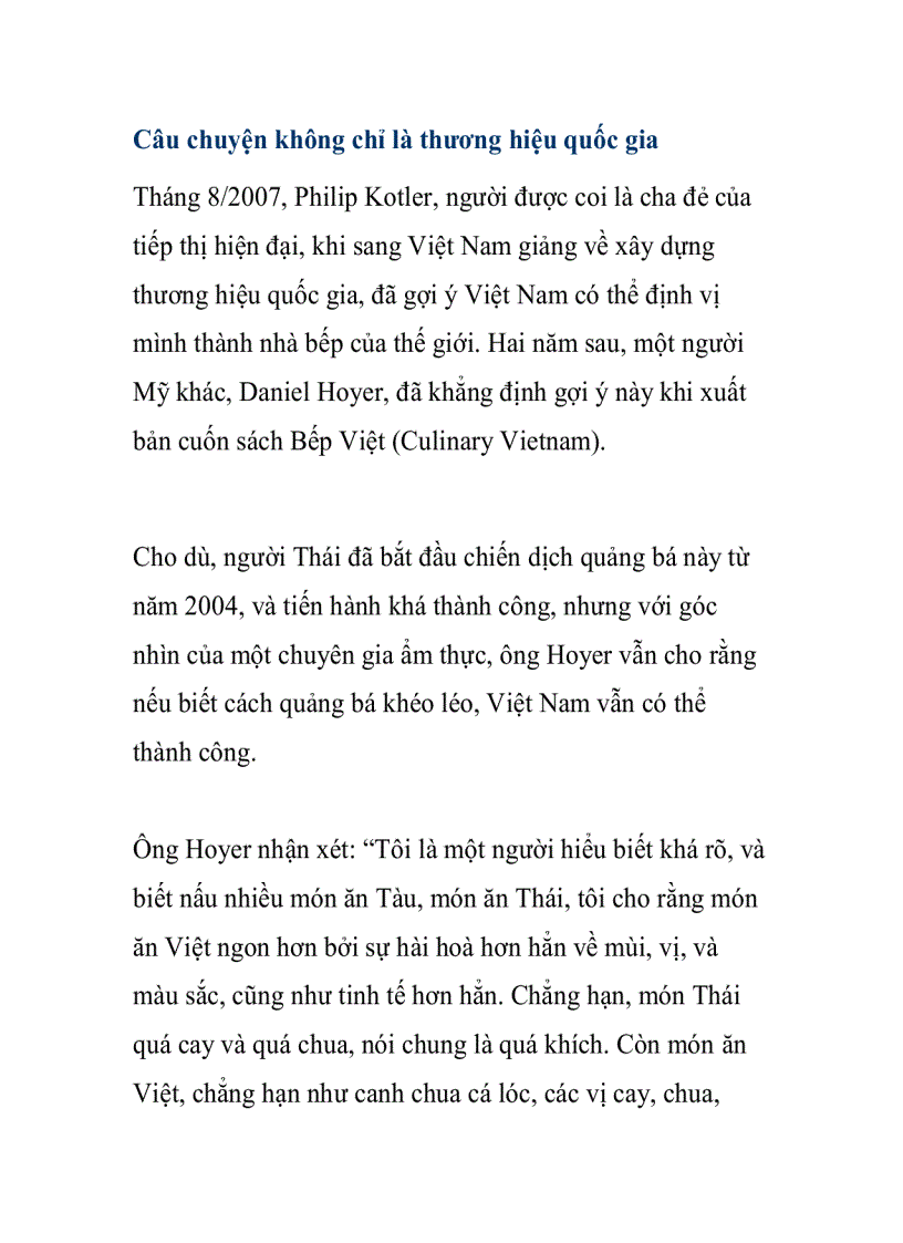 image for page Câu chuyện không chỉ là thương hiệu quốc gia