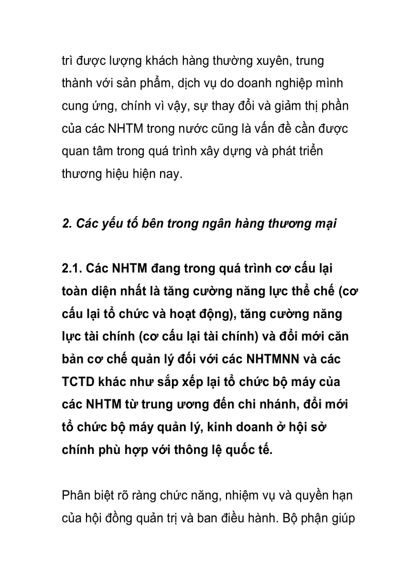 image for page Các yếu tố ảnh hưởng đến việc phát triển thương hiệu của các ngân hàng thương mại Việt Nam