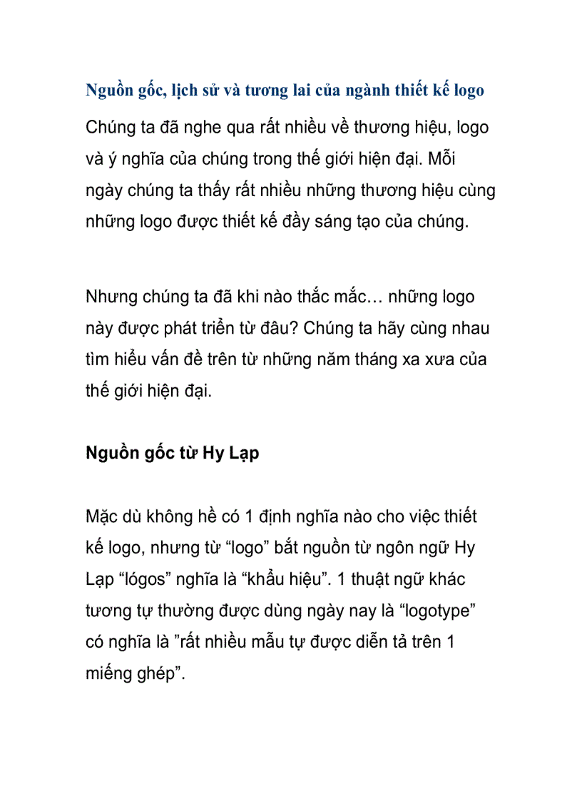 image for page Nguồn gốc lịch sử và tương lai của ngành thiết kế logo